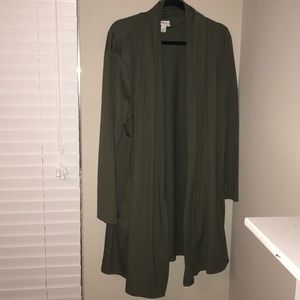 Long open front duster cardigan